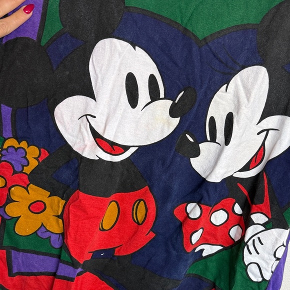 Disney Mickey & Minnie Colorful Short Sleeve Tee Vintage 1984 Rare - Picture 3 of 5